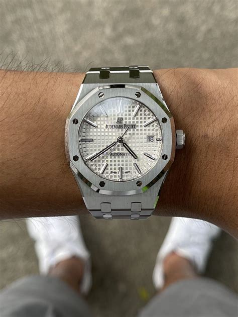 audemars piguet royal oak 37mm white dial|audemars piguet royal oak stainless.